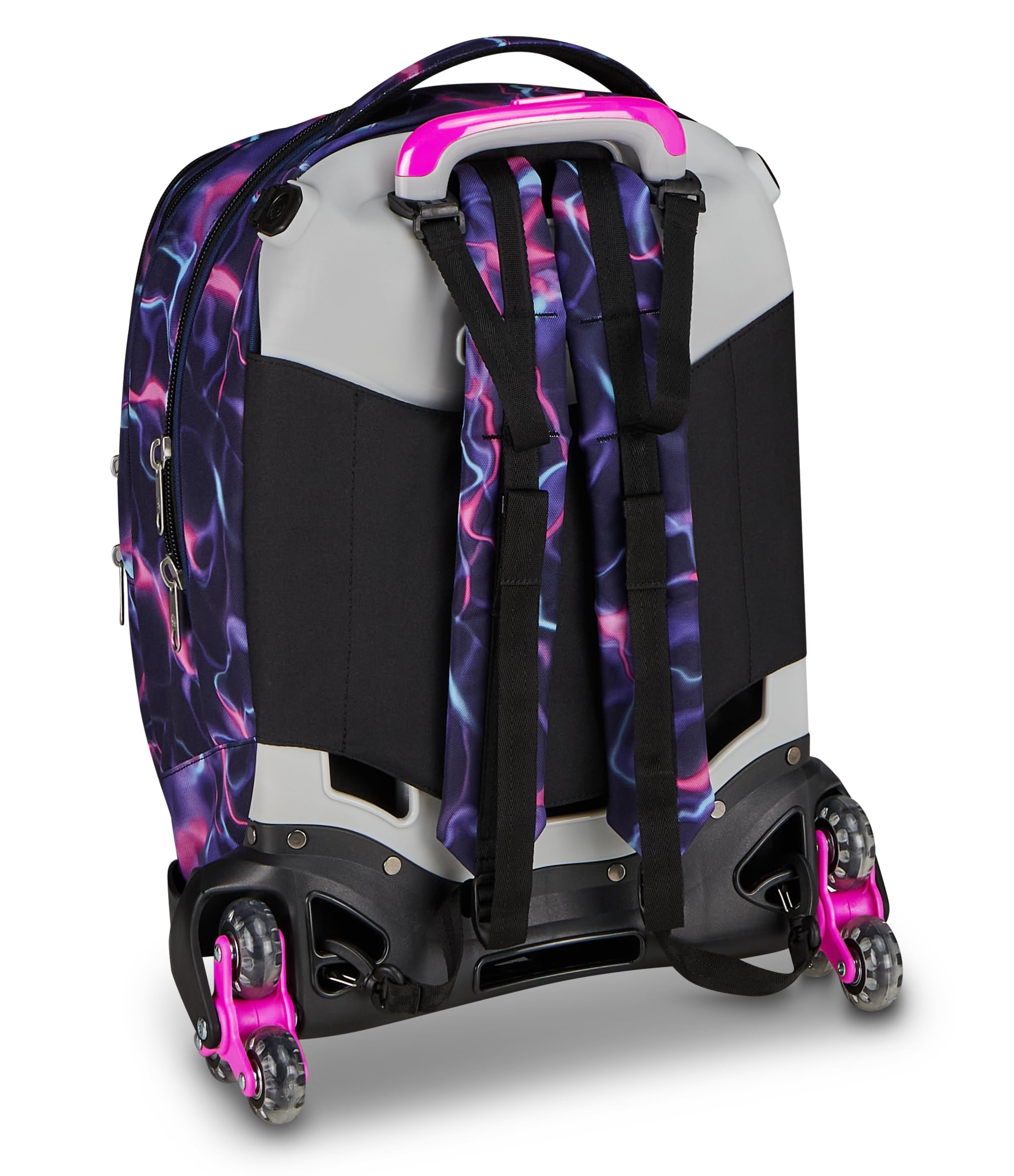 Seven Trolley Scuola Jack 8 Ruote Detach ELECTRICVIBE GIRL, Viola, 43 L, Scomponibile, Zainetto staccabile, 4 in 1, Cross-over System, Tasche multifunzione, Scuola elementare e media, Bambina, Ragazza