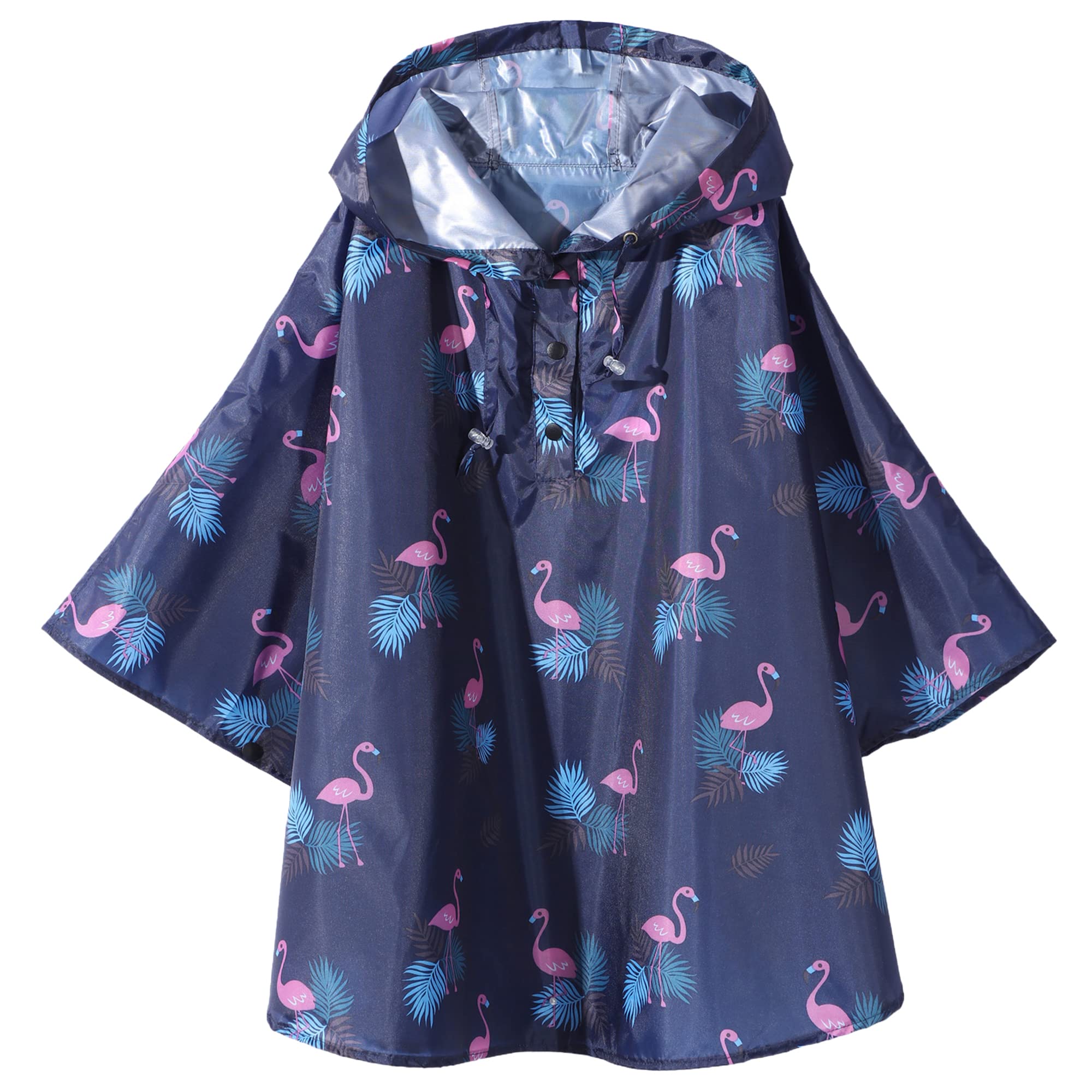 QIKADO Poncho Antipioggia Bambino, Poncho Pioggia Bambina con Cappuccio e Bottoni Portatile