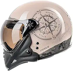 Peels Capacete Moto Aberto com Queixeira Removível F-21 North Off White/Preto 58