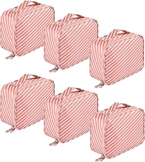 Kuber Industries Pack of 6 Multi-Compartment Travel Toiletry Pouch for Women with Handle | Space-Saving Skincare & Cosmeti... Price In India