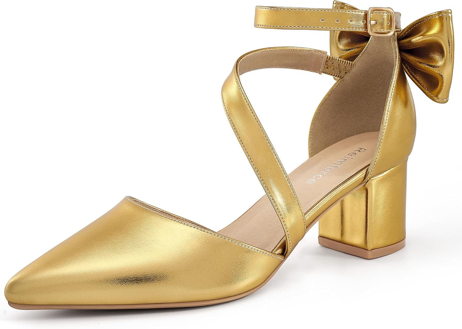 Women's Comfortable Dress Heels: 2.3" Block Heel & Latex Cushioned Insole for Office - PU Leather & Ankle Strap for All-Day Confidence in Business Meetings - Professional Working Women