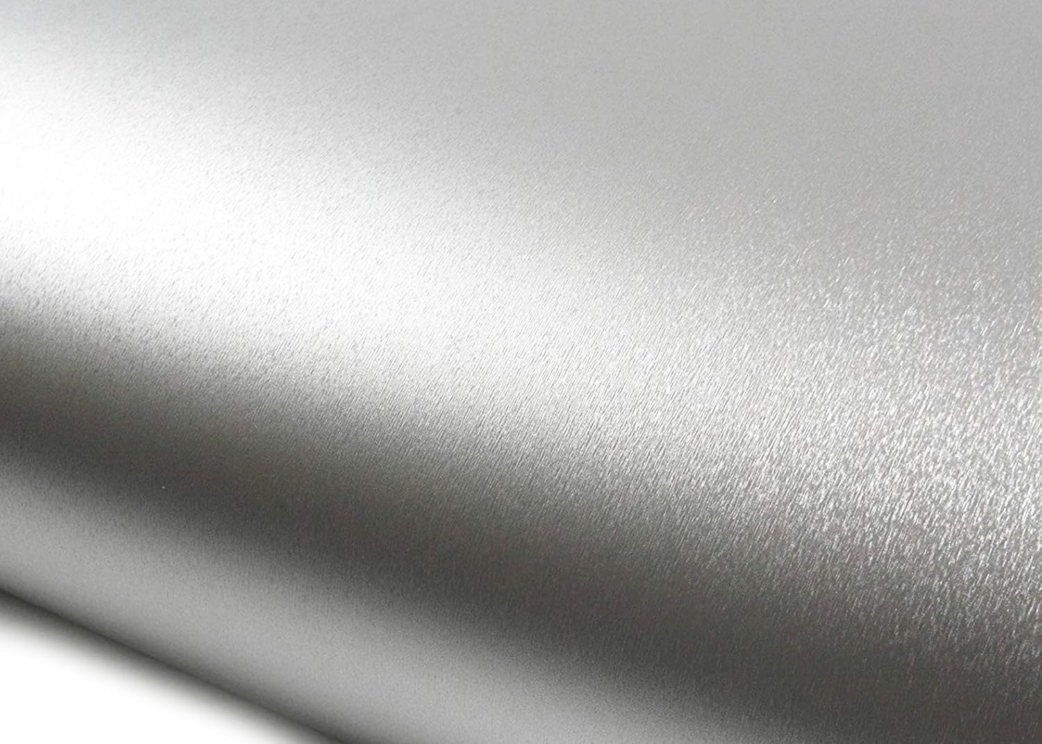 ROSEROSA Peel and Stick Brushed Faux Metal Architectural Film Self-Adhesive Vinyl Film Wallpaper Door Wrap Counter Top Border Mirror Molding Trim MG236