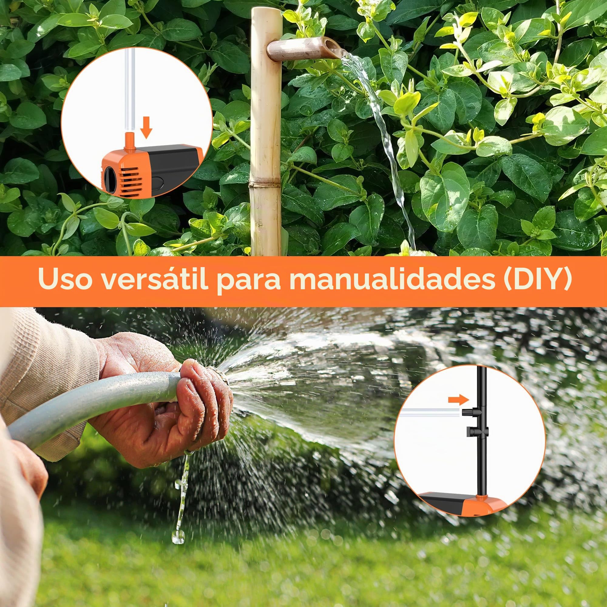 Biling Bomba solar para estanque de 35 W, 1500 L/H, silenciosa, con 4 boquillas, fuente solar con manguera de arroyo para estanques de jardín de hasta 1500 L, fuente solar para manualidades, fuente de