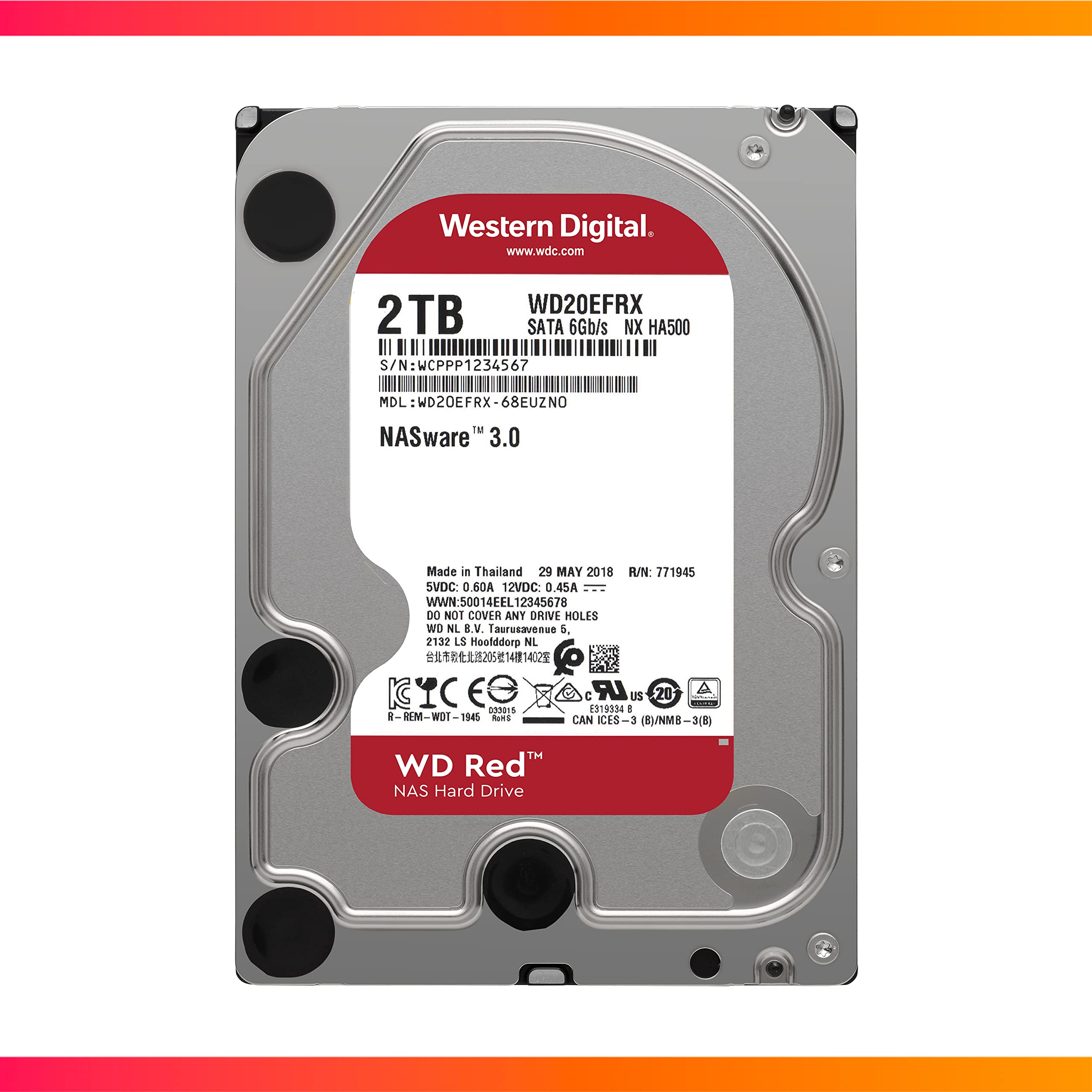 WD Red NAS WD20EFRX Interne Festplatte (2 TB, 8,9 cm , SATA 6 GB/s
