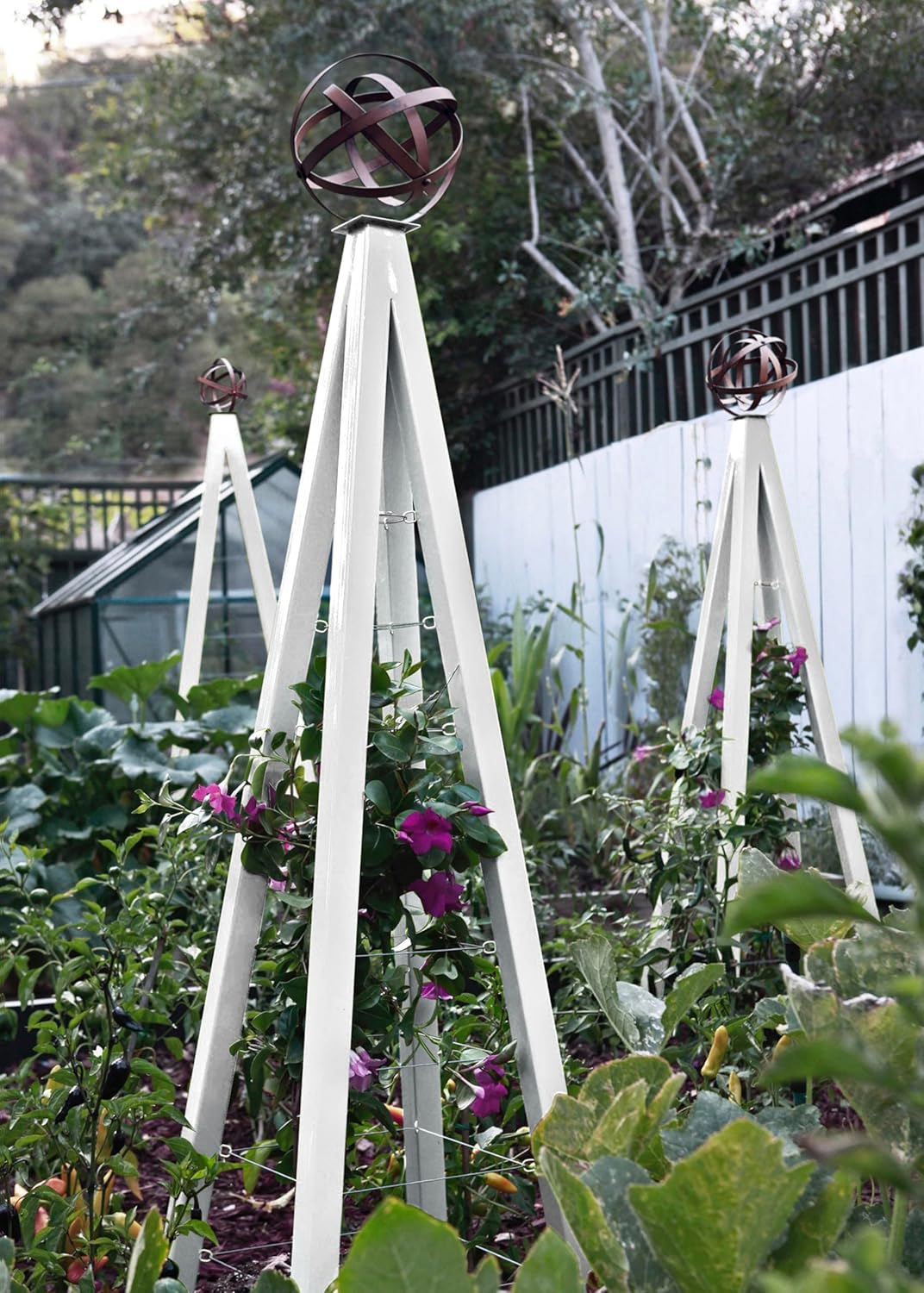 Akoris Garden Obelisk Large for Outdoor Plants | Garden and Home Climbing Vines Trellis, Steel & Durable | Modern Trellis | Large (Azul/Blue)