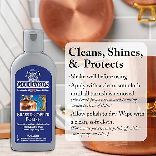 Miniatura 6 de Goddards Esmalte de cobre y latón limpiador de cobre y limpiador de latón para brillo de larga duración esmalte de metal para peltrez cromo y más