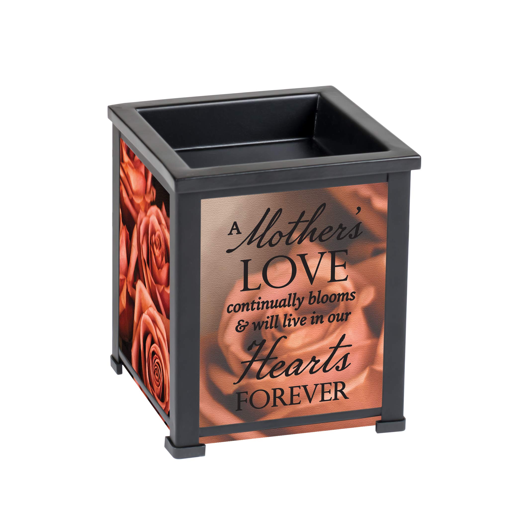 Elanze Designs A Mother's Love Bereavement Sentiment Black Metal Electrical Wax Tart and Oil Glass Warmer