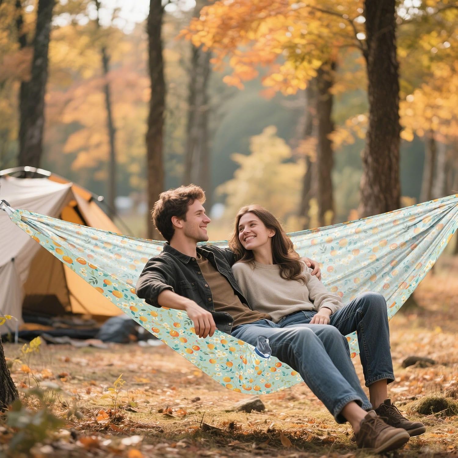 Sweet Yellow Fruits Camping Hammock with Hanging Rope Swing Hammock for Camping & Hiking Essential