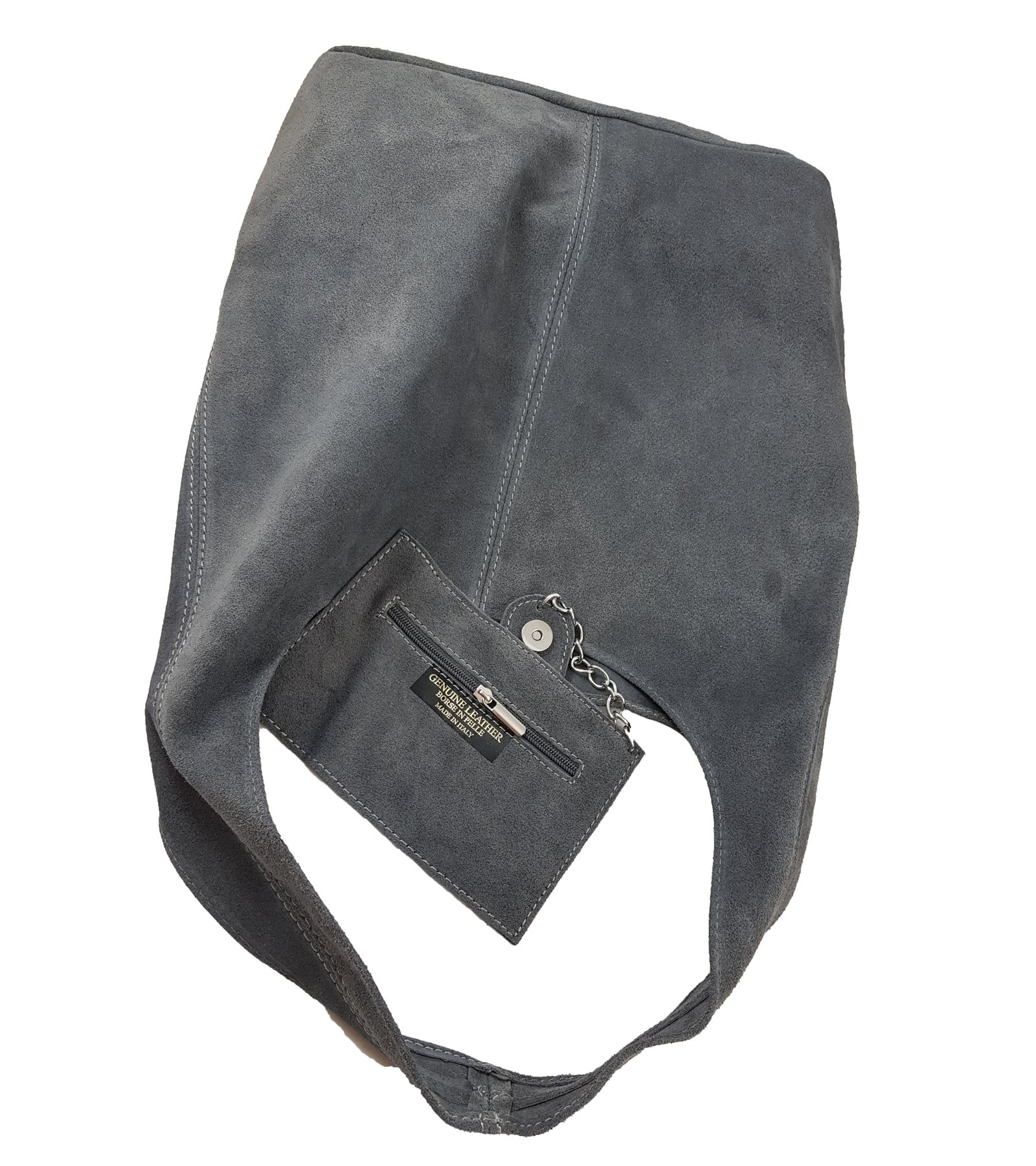 Freyday BT02 - Borsa da donna, in pelle scamosciata, borsetta a tracolla dall’effetto metallizzato