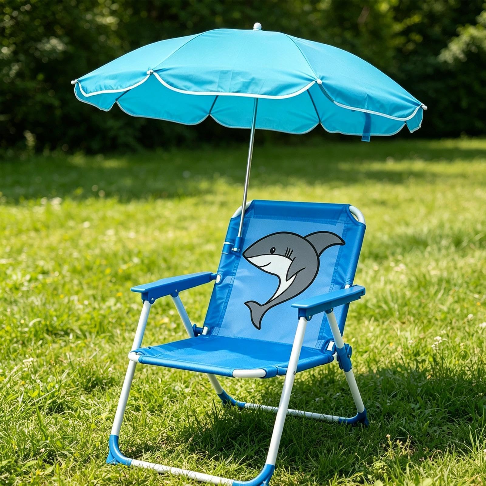 Kinder Gartenstühle | Kindercampingstuhl mit Regenschirm | Childrens Beach Stuhl mit Sonnenschirm | Tragbare Klappstühle Parasol | Faltbarer Sitz im Freien für Park Garden Trips Outdoor Terrasse