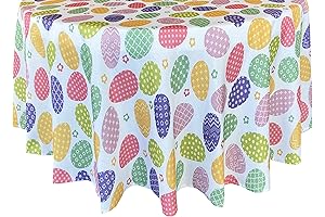 60" x 84" Oval Fabric Easter Tablecloth