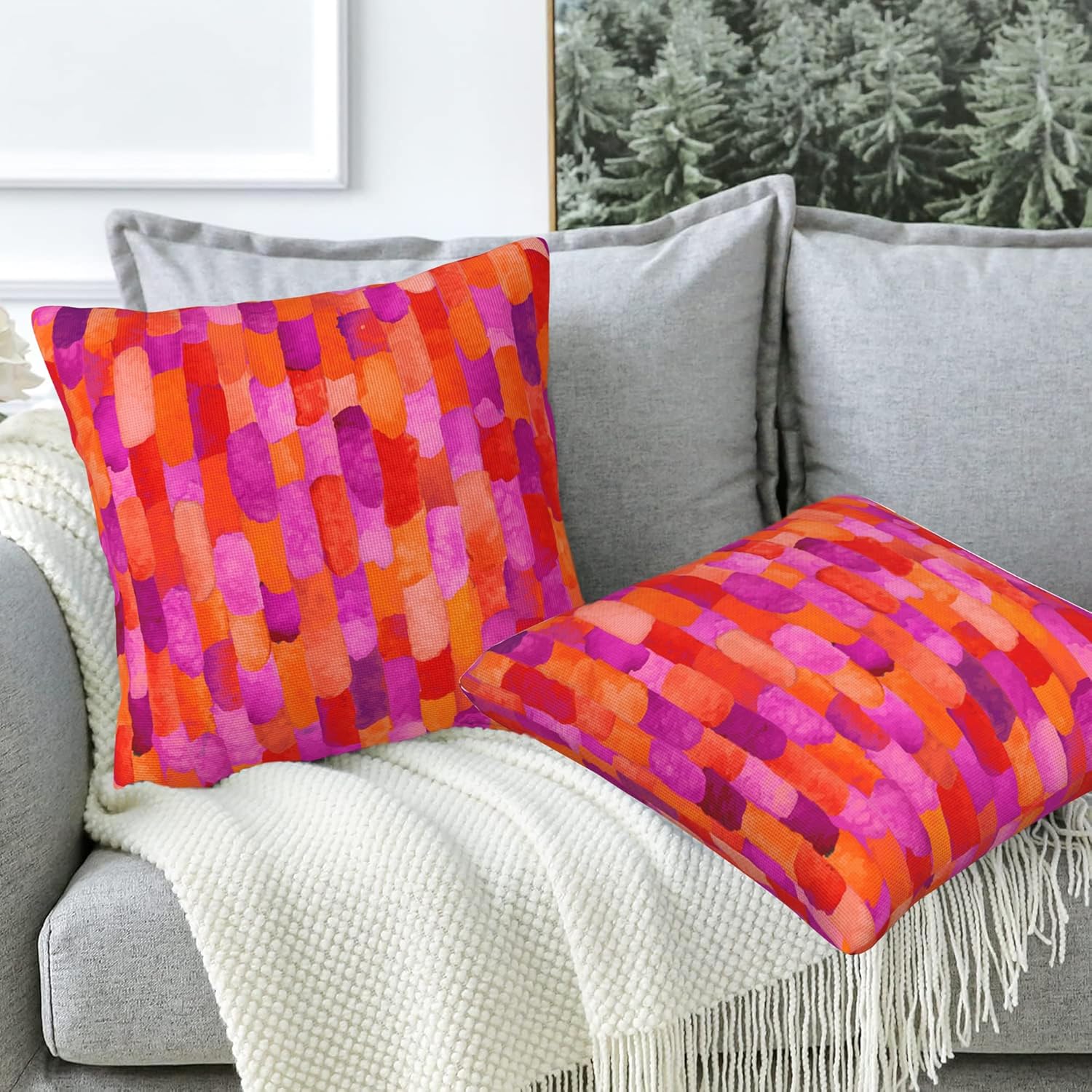 Throw Pillow Covers Vintage Flowers Pillow Covers 20x20 Inch Set of 2 Throw Pillows Decorative Pillow Cases Cushion Covers for Bedroom Livingroom Sofa Farm House - Image 5