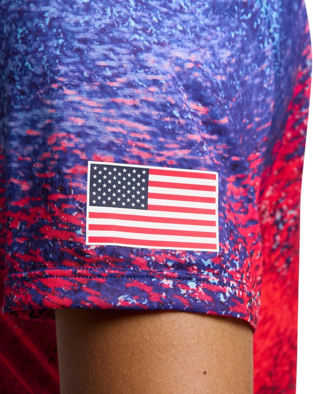 Nike USA Track&Field One Women's Dri-FIT Running Short-Sleeve Top (Bright Crimson/Old Royal/Baltic Blue/White) (US, Alpha, Large, Regular, Regular, Bright Crimson/Old Royal/Baltic Blue/White)