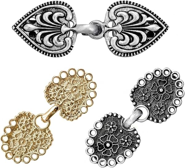 Clip vintage per maglioni, 1 paio di chiusure per scialle e cardigan, per colletto e camicia, chiusure decorative senza cuciture, per stile retrò quotidiano, regalo per donne - 1