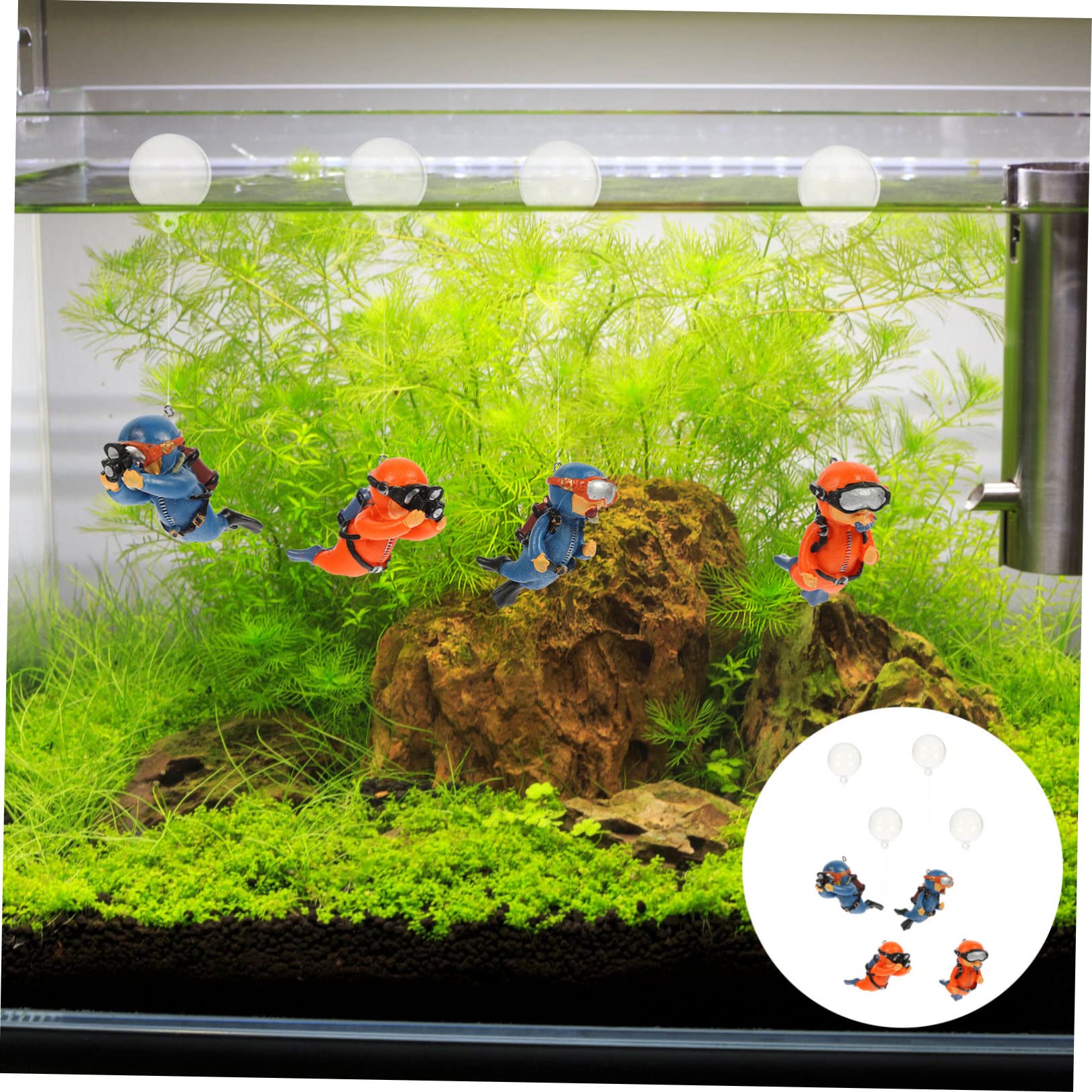 Beaupretty 20pièces Décorations Aquatiques Résistantes Figurines De Plongeur Adorables pour Aquarium Ornements Flottants