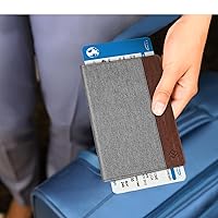 Vista 70 de FINTIE Soporte para pasaporte, cartera de viaje delgada con bloqueo RFID, funda protectora para pasaporte, esencial con ranuras para tarjetas