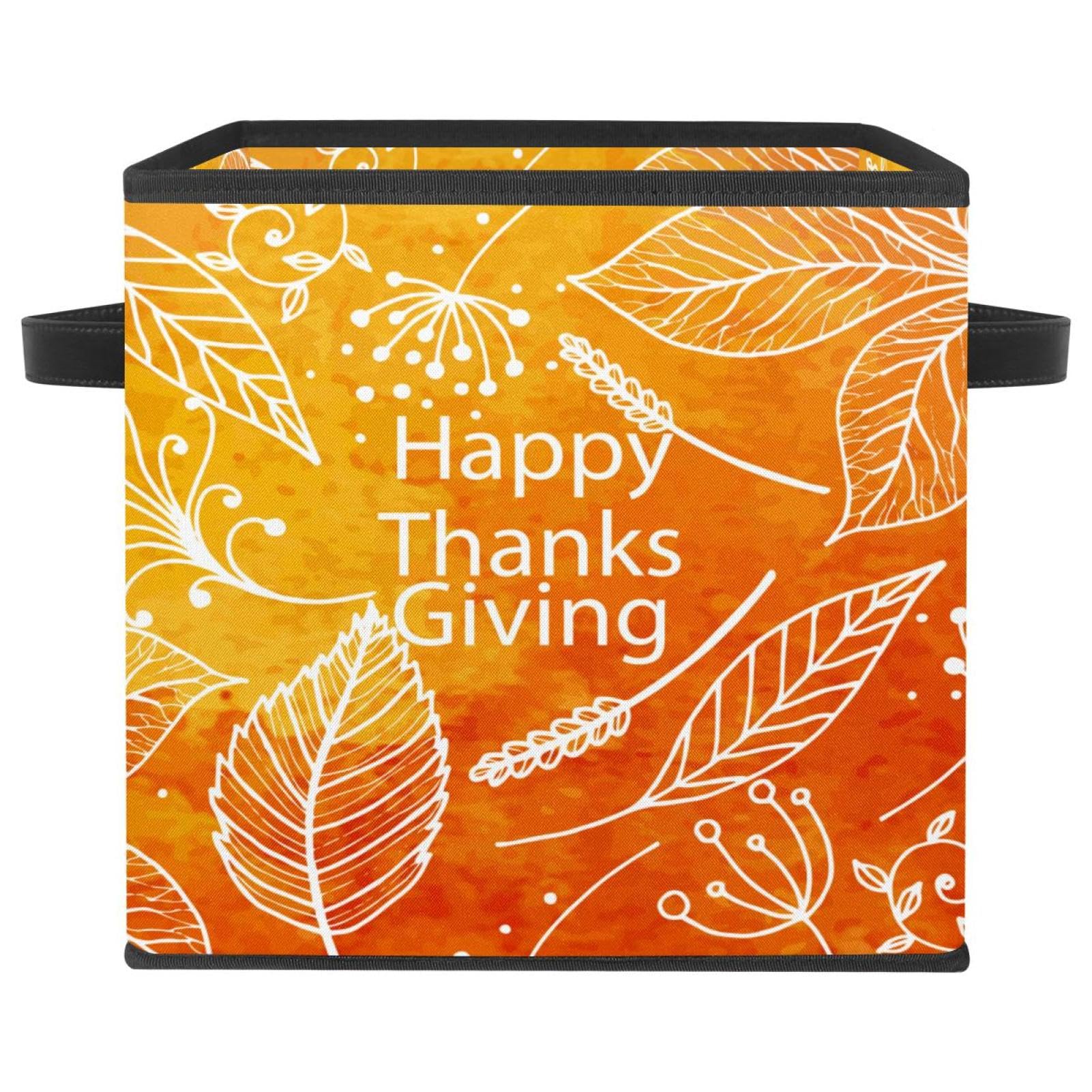 Boîte de rangement pliable en tissu cube motif de Thanksgiving