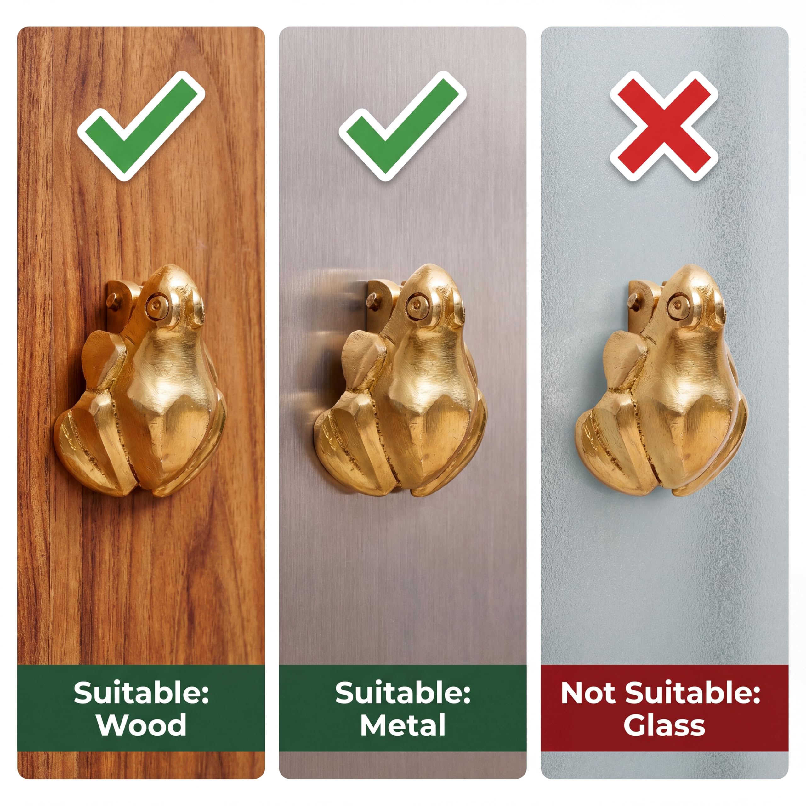 Indian-Shelf Solid Brass Frog Door Knocker Antique Front Door Hardware 2