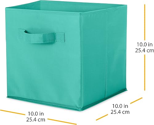 Miniatura 3 de Whitmor Juego de 2 cubos plegables de 10 x 10 x 10 pulgadas color turquesa