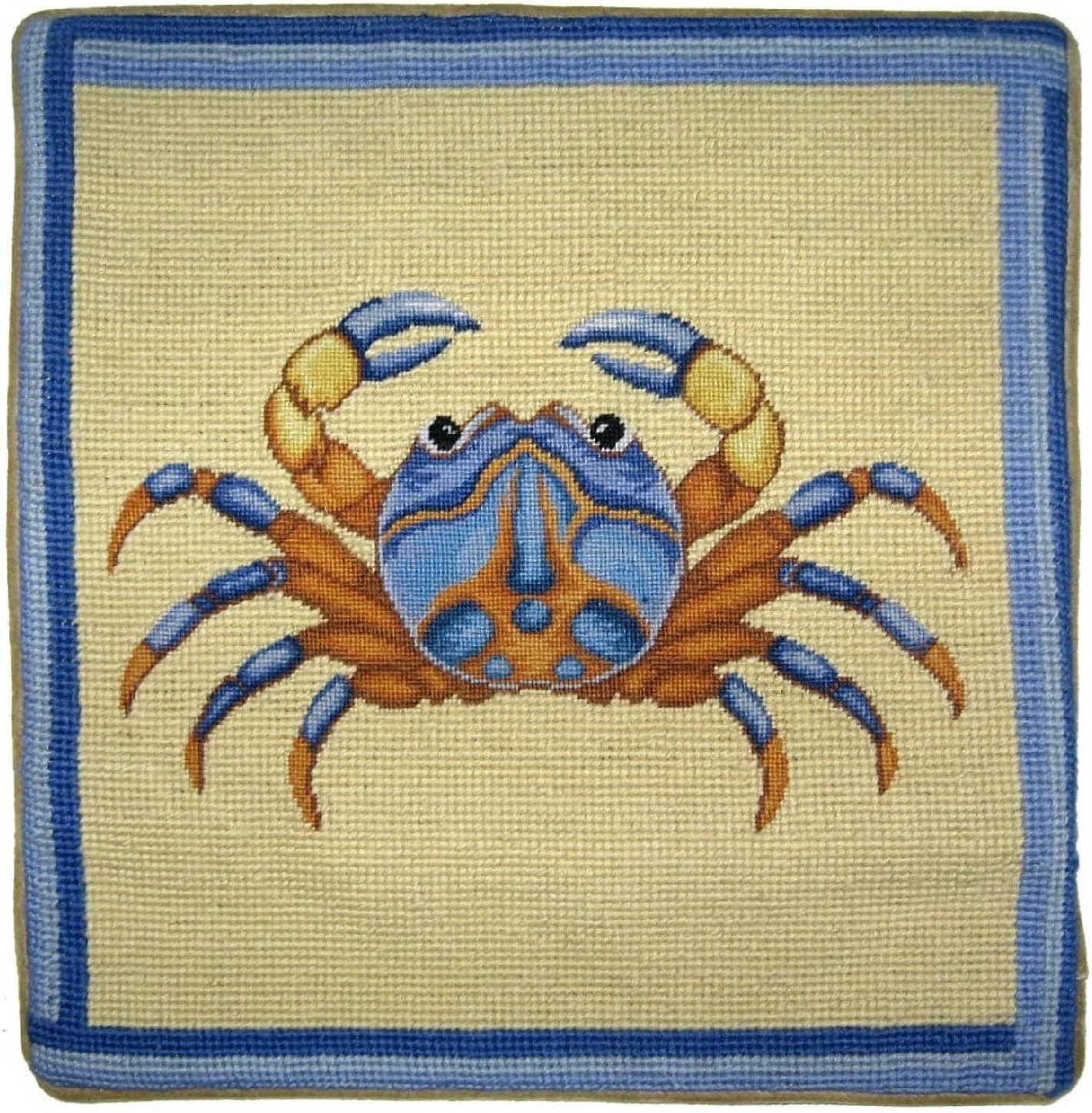 Handmade Wool Needlepoint Throw Pillow Cover 12x22 - Vintage French Country Decorative Cushion Cover for Couch, Bed, and Spring Home Deco