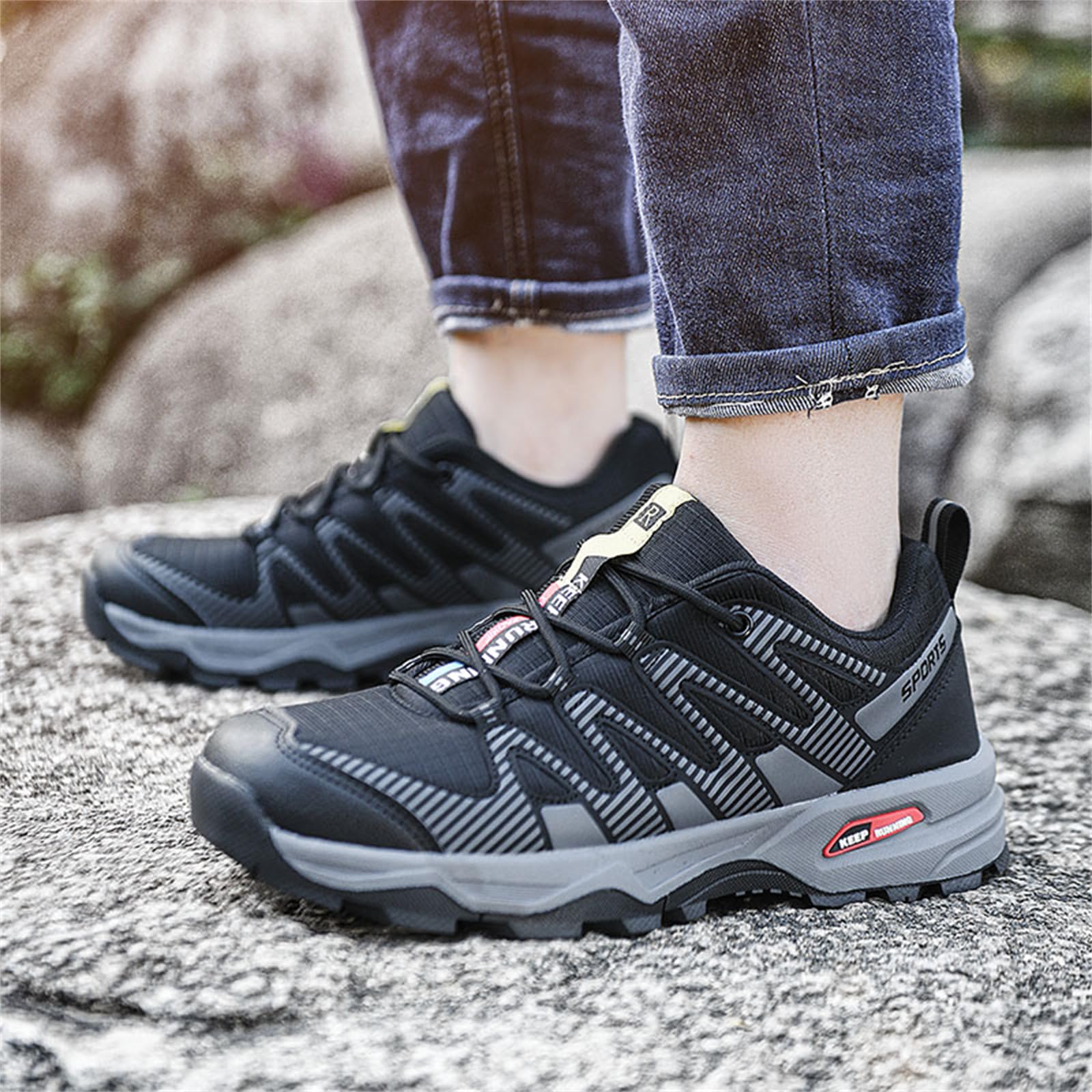 MEIION OrthoTrailPro Chaussures de Marche à Confort orthopédique Chaussures de randonnée imperméables et Respirantes, légères et Confortables pour activités en extérieur
