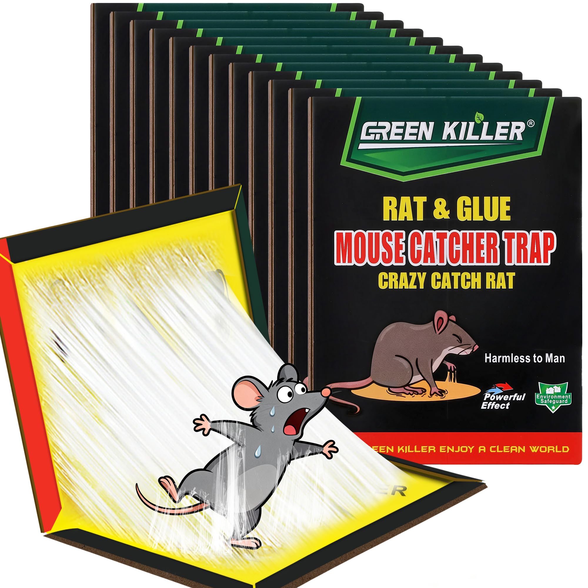 Photo 1 of 12 Pack Sticky Mouse Traps, Sticky Traps for Rats Mice Rodents Snakes No Touch Indoor Mouse Traps for Home Kitchen Garage Attic Basements, Easy to Set, Black