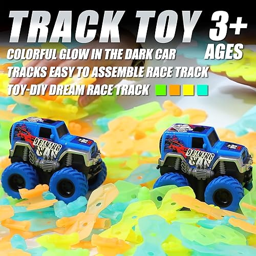 Miniatura 4 de Glow Race Tracks and LED Toy Cars DIY Flexible Tracks for Age 4-6 6-8 8-1010-12 Years Old Boys Girls 15 Feet Car Track Set for Christmas Birthday