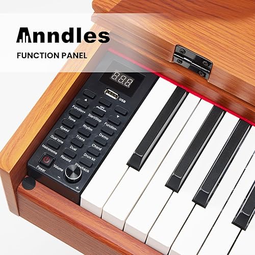 Miniatura 5 de Piano eléctrico de 88 teclas, piano digital ponderado para principiantes, piano de teclado, incluye banco de piano, adaptador de corriente, tres