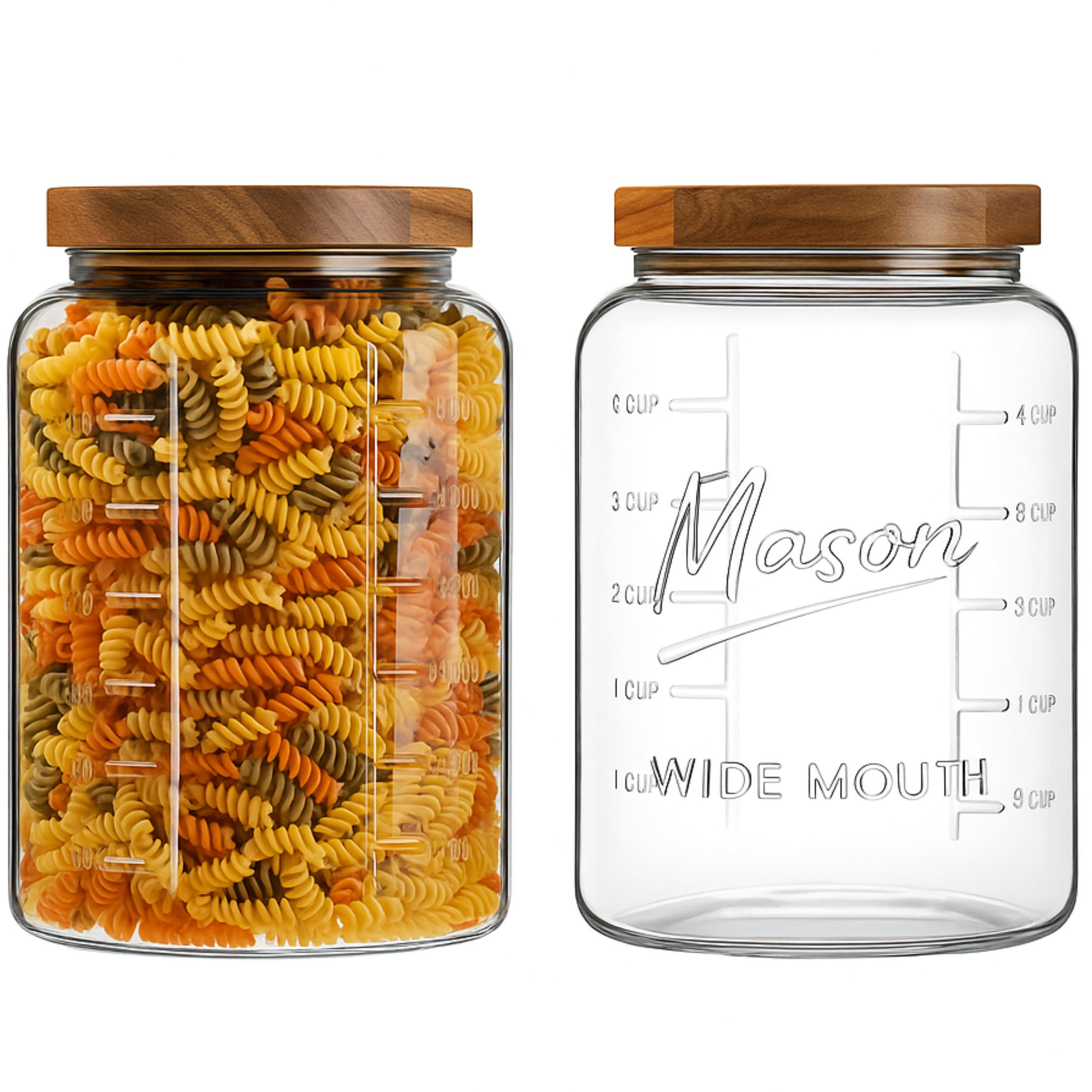 Photo 1 of 1 Gallon Glass Mason Jars with Airtight Wooden Lids - 2 Pack