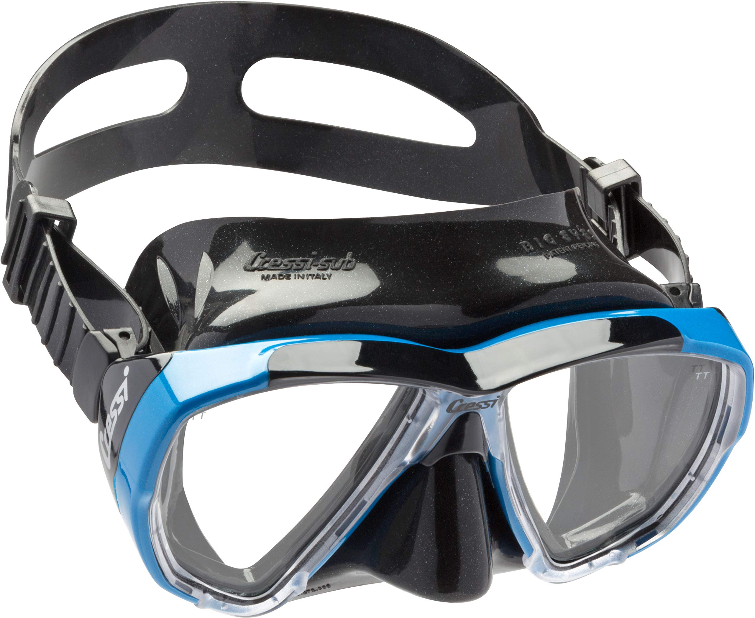 Cressi Big Eyes Gafas de Buceo, Unisex, Negro/Azul + Mexico Tubo De Snorkel, Unisex-Adult, Negro, Un Tamaño