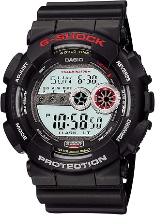 Casio G-SHOCK G-Shock Digital Display Calendar Round GD-100-1AJF Popular Model Mens Watch, Black