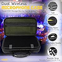 Vista 4 de LOUDmouth Funda de micrófono inalámbrico dual Caja de almacenamiento de EVA de viaje dura para dos micrófonos inalámbricos Estuche de transporte