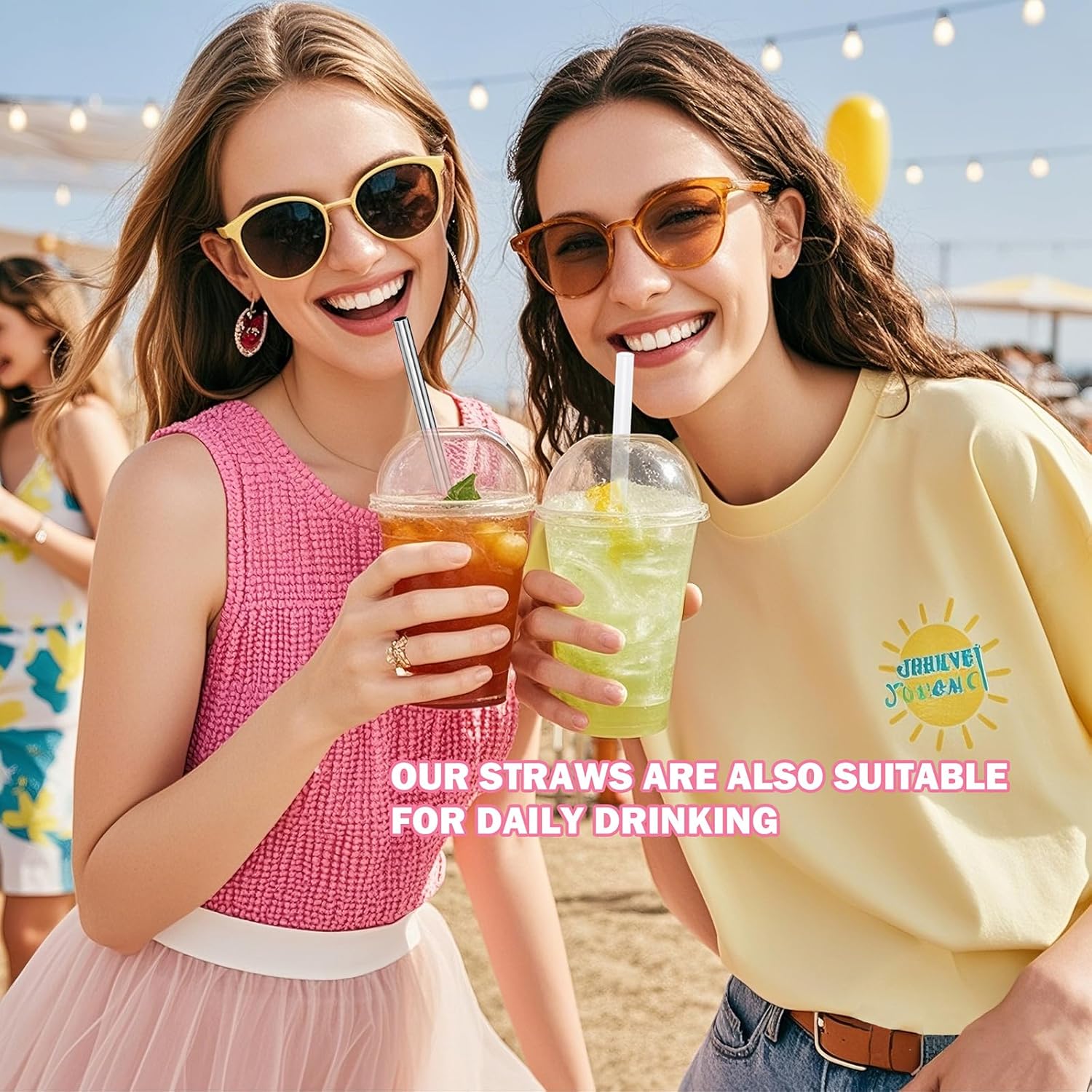 HEYSKAY 6pcs Hydrojug Straw Replacement Straws Reusable for HydroJug Traveler Tumbler 40oz with 3 Plastic Straw 3 Metal Straws and 2 Cleaning Brushes for Hydrojug Accessories - Image 5