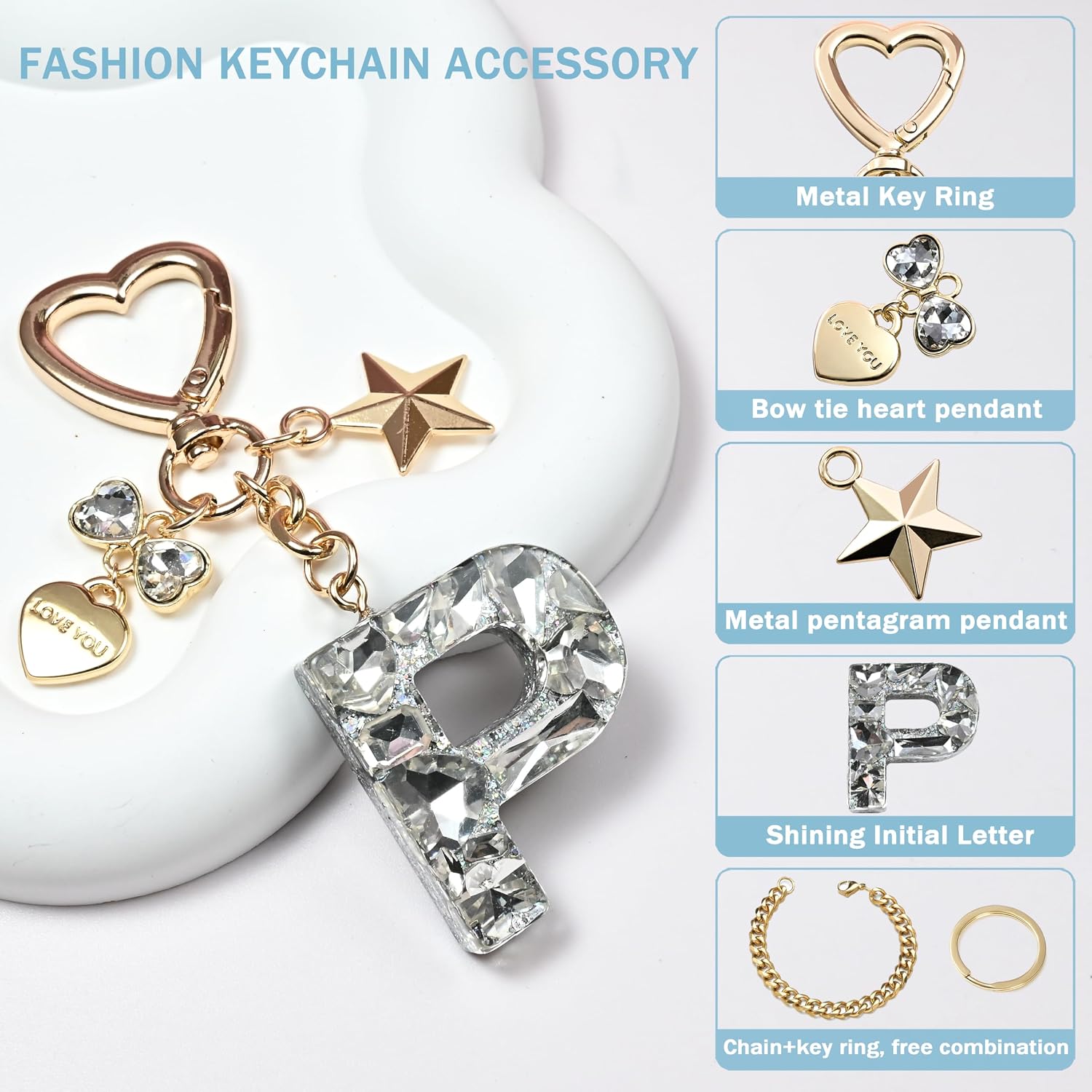 THE FRIGG Butterfly Initial letter Keychain Bag Charms for Women image 2