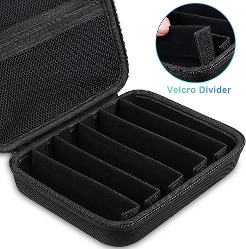 Miniatura 3 de BOVKE Organizador de lentes de sol de viaje, estuche de exhibición de gafas, soporte de almacenamiento para anteojos con ranuras ajustables para