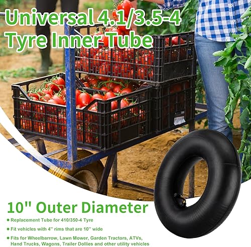 Miniatura 37 de Tubos interiores de 4.80/4.00-8 pulgadas, paquete de 2 tubos interiores de repuesto resistentes de 4.80 4.00-8/480/400-8 con vástago de válvula