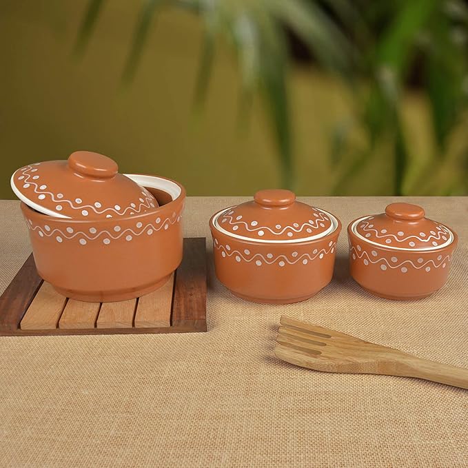 Buy StyleMyWay Studio Pottery Handpainted Ceramic Serving Donga (Set of