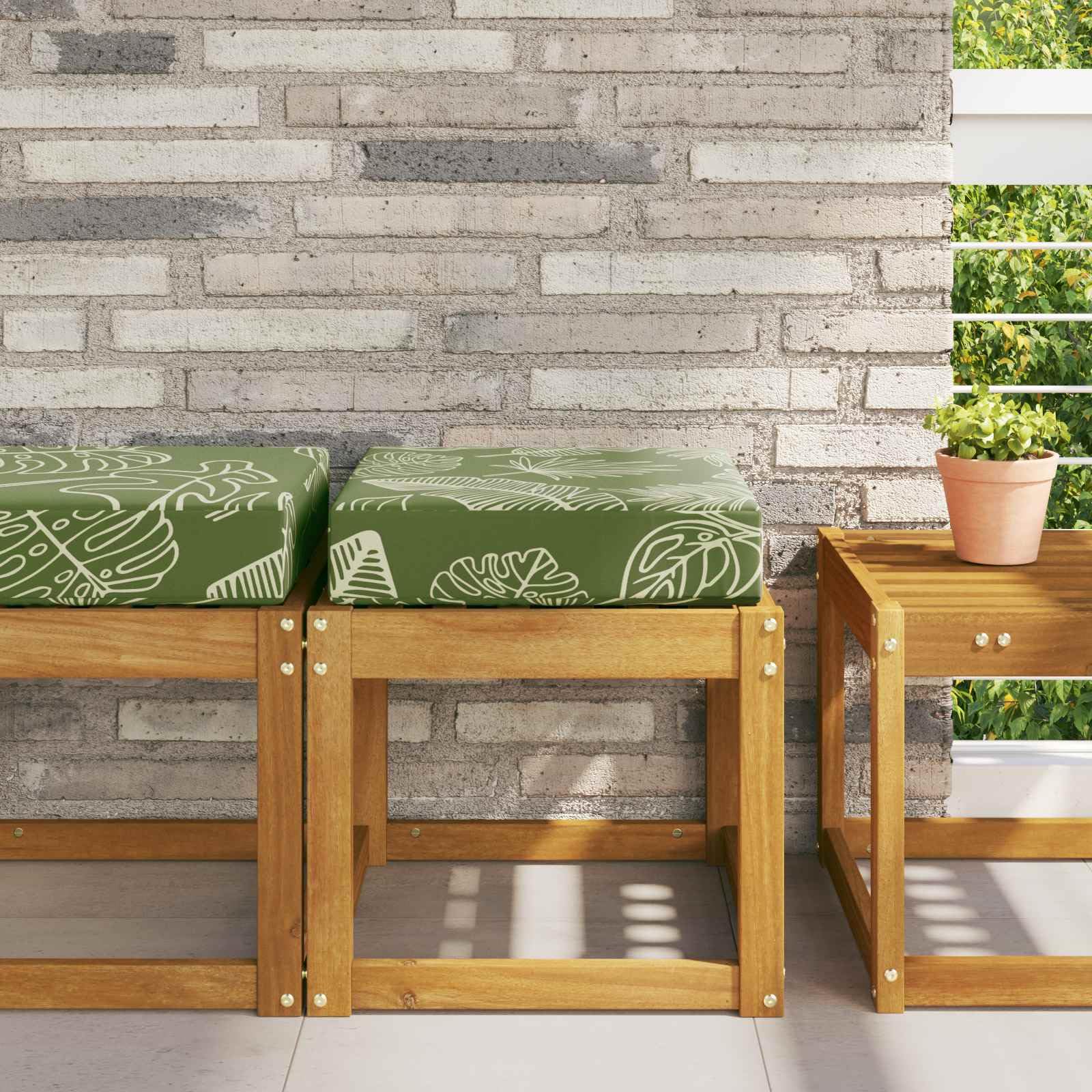 Coussin de siège d'extérieur vert 40x40x8 cm ergonomique pour chaise de jardin