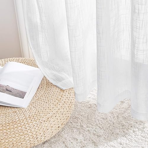 Miniatura 6 de PONY DANCE - Cortinas transparente con apariencia de lino, con ojales