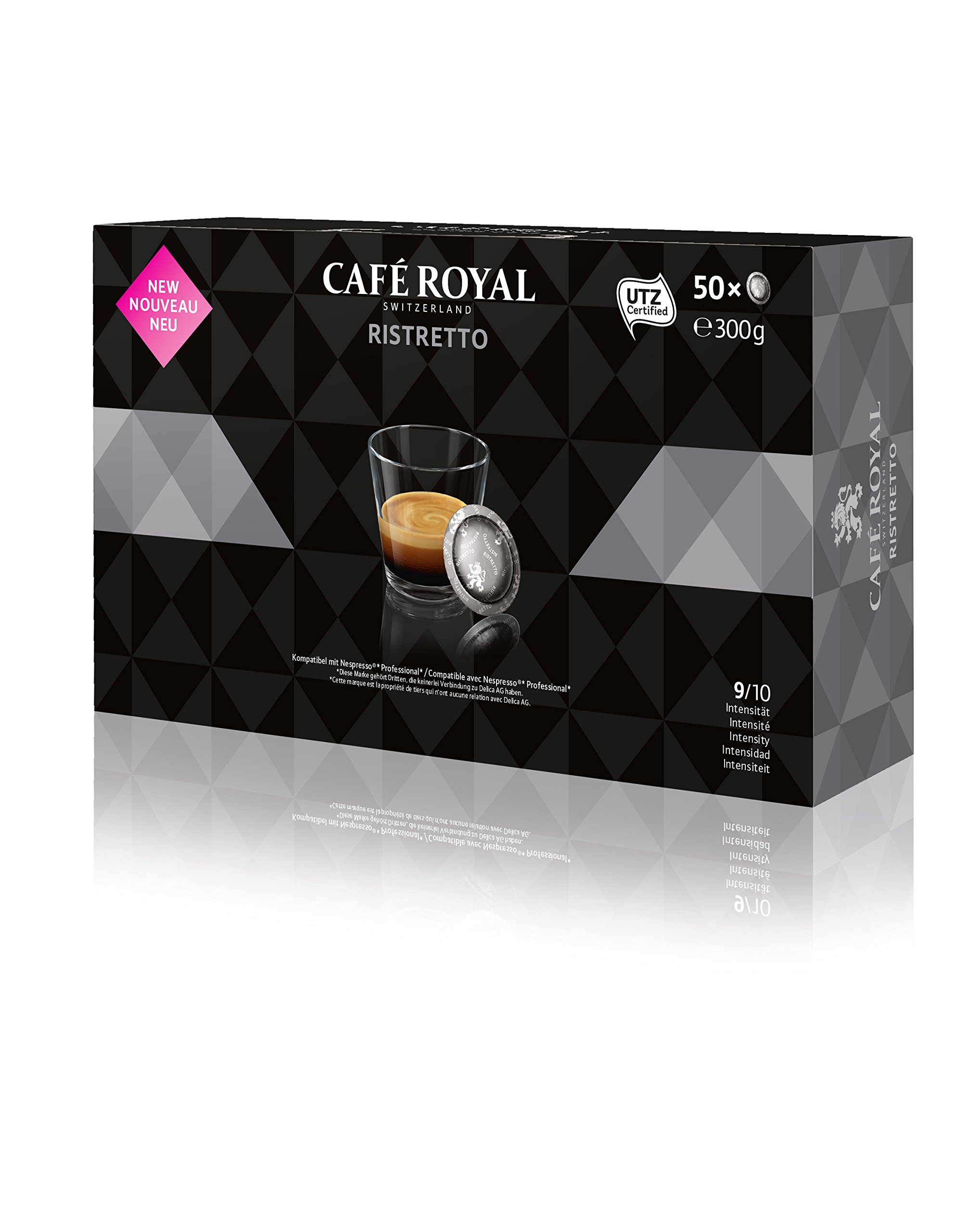 Café Royal Ristretto 300 cápsulas compatibles para Nespresso (R)* Professional (R)*, Intensidad: 9 de 10 , Pack de 6 x 50 cápsulas