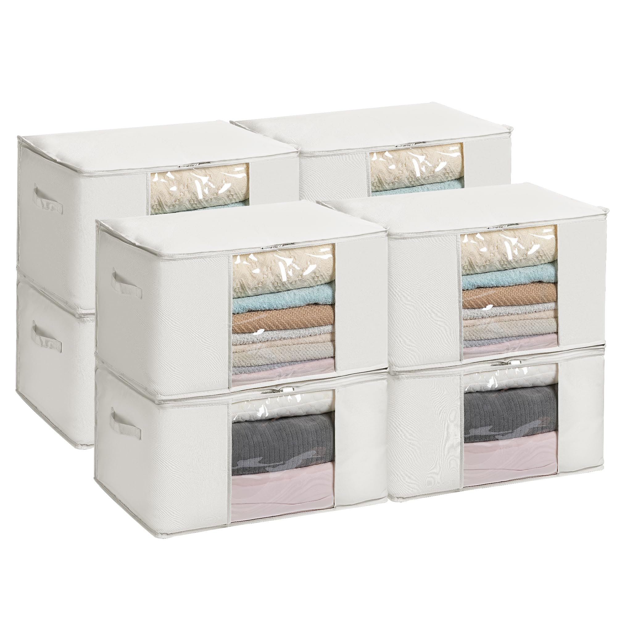 Photo 1 of TYEERS Large Storage Bags, 8-Pack, Beige