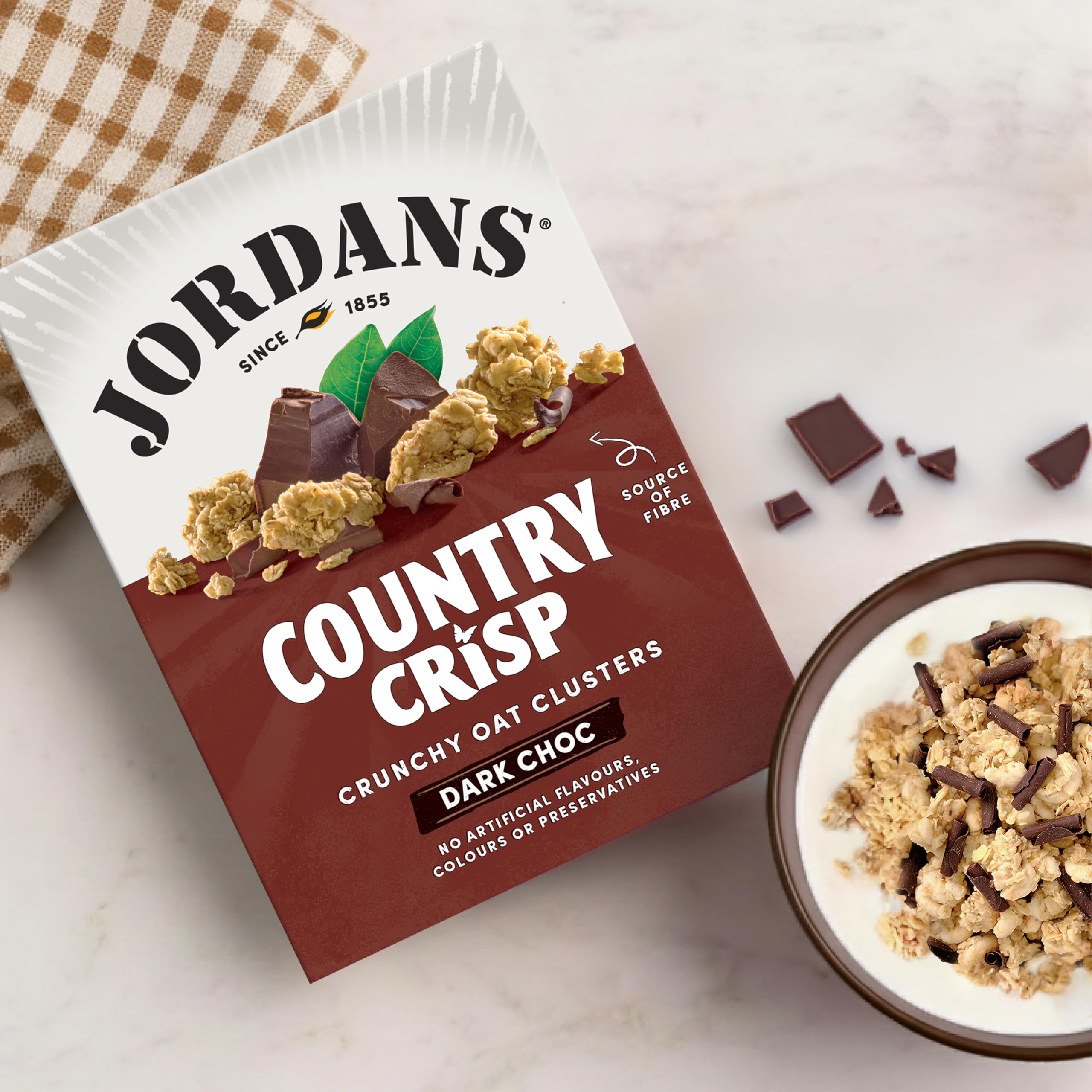 Jordans Country Crisp Frühstückszerealien aus dunkler Schokolade – Haferbüschel mit dunkler Schokolade – ohne künstliche Aromen oder Konservierungsstoffe – britisches gebackenes Müsli – 450 g (6 x 450