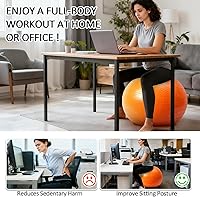 Vista 7 de Gruper Yoga Ball, Multiple Sizes Non Slip Exercise Ball for Workout, Birthing, Balance, Stability, Pregnancy, 2200LB Capacity, Anti Burst Chair for