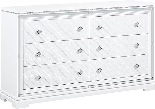 Miniatura 7 de Coaster Eleanor - Juego de 4 piezas de madera tamaño King oriental en color blancoplateado