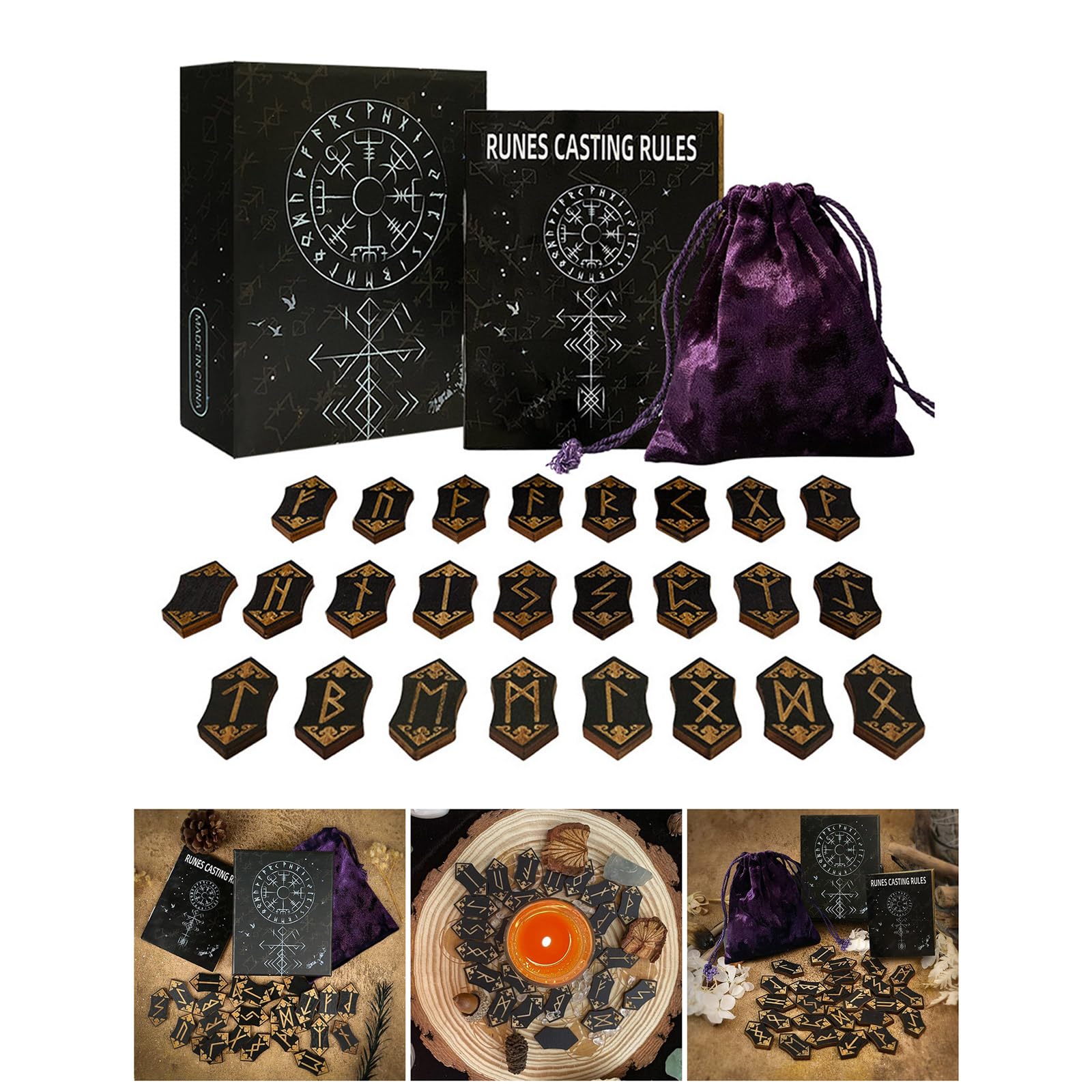 Tarot Cards - Estuche para tarjetas con símbolo de Magicals, 24 tarjetas grabadas para perspicacia y diversión