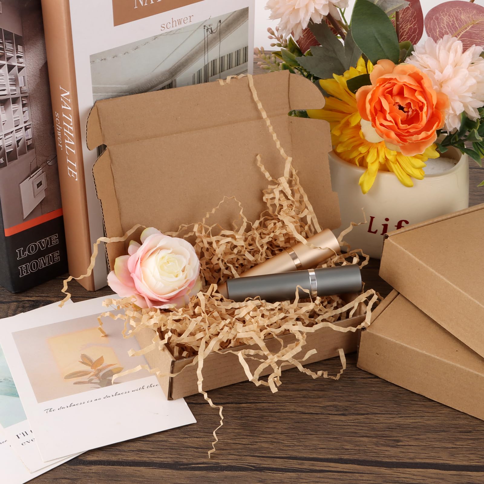 50 Pièces Boîtes d'expédition en carton ondulé, 14 x 9 x 3 cm, boite carton, carton emballage colis, Boîtes d'expédition plates, pour Emballage, Mailing, Business