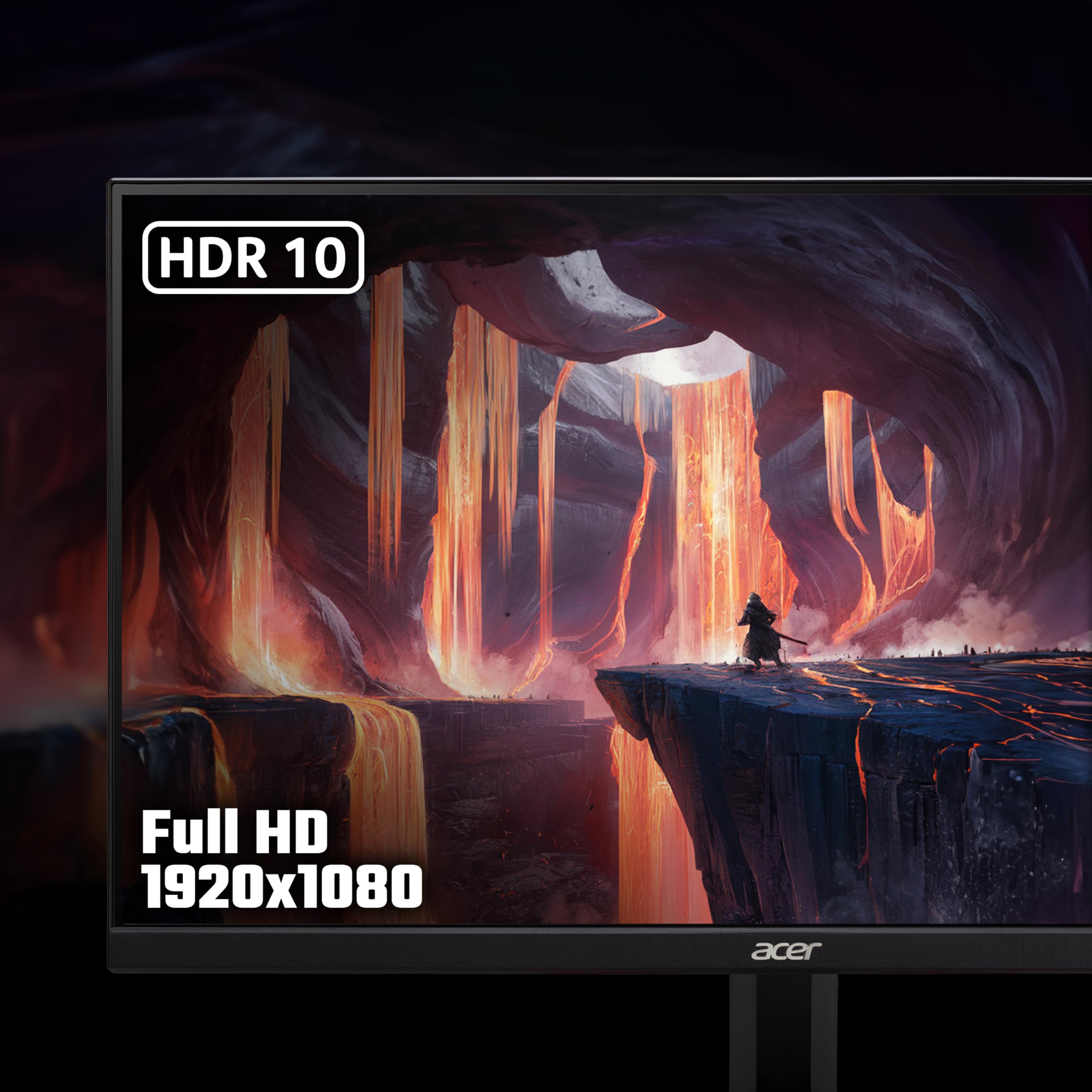 Acer Nitro KG241Y S3 Monitor para Juegos de 24 Pulgadas - Panel VA, 1920 x 1080, 4 ms, 180 Hz, FreeSync Premium, HDR 10, DP, HDMI