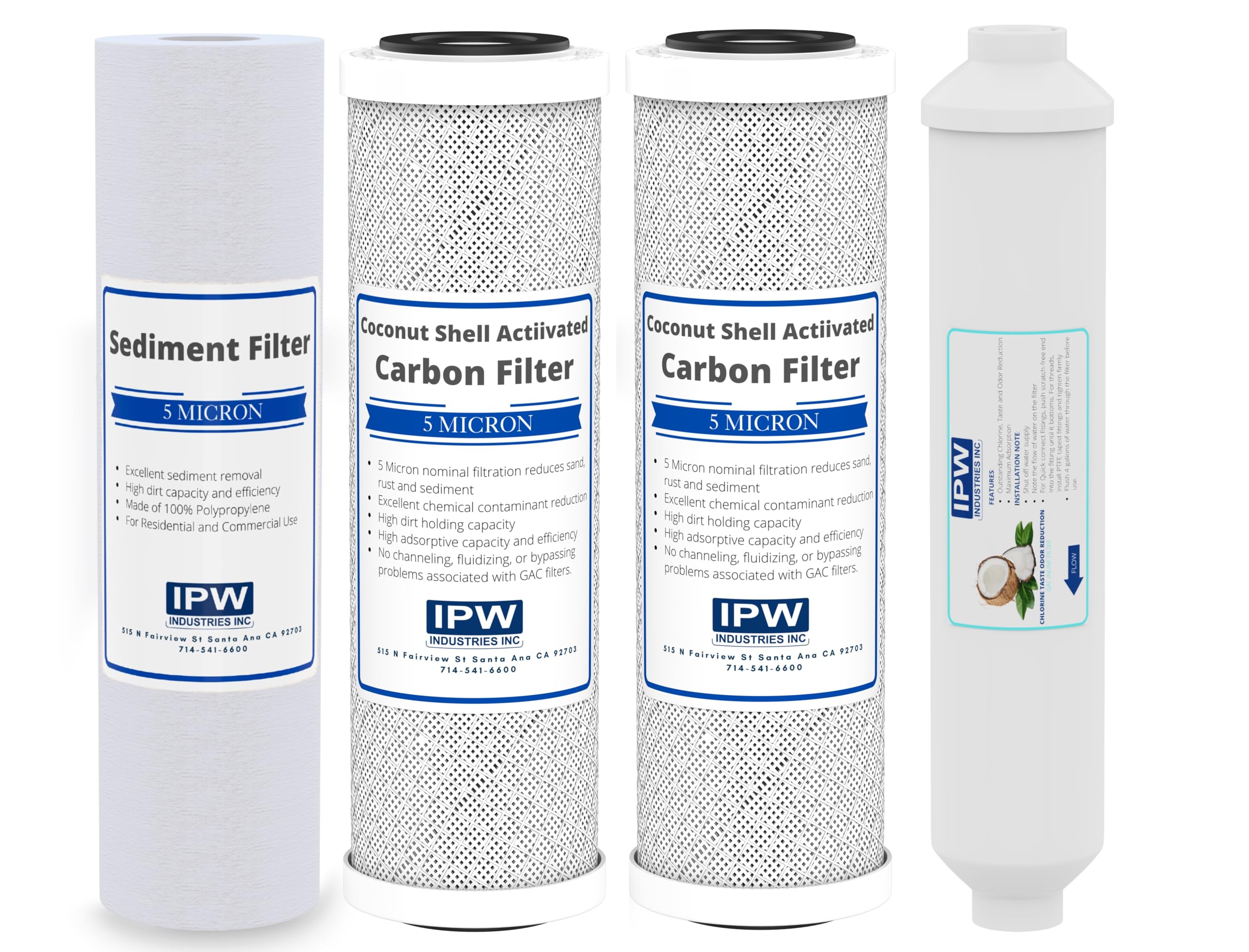 Kit de filtros en línea y bloque de carbono para mejorar el agua de consumo familiar
