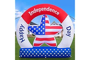 Patriotic 5.7Ft Giant Star Inflatable Outdoor Decorations LED Lights