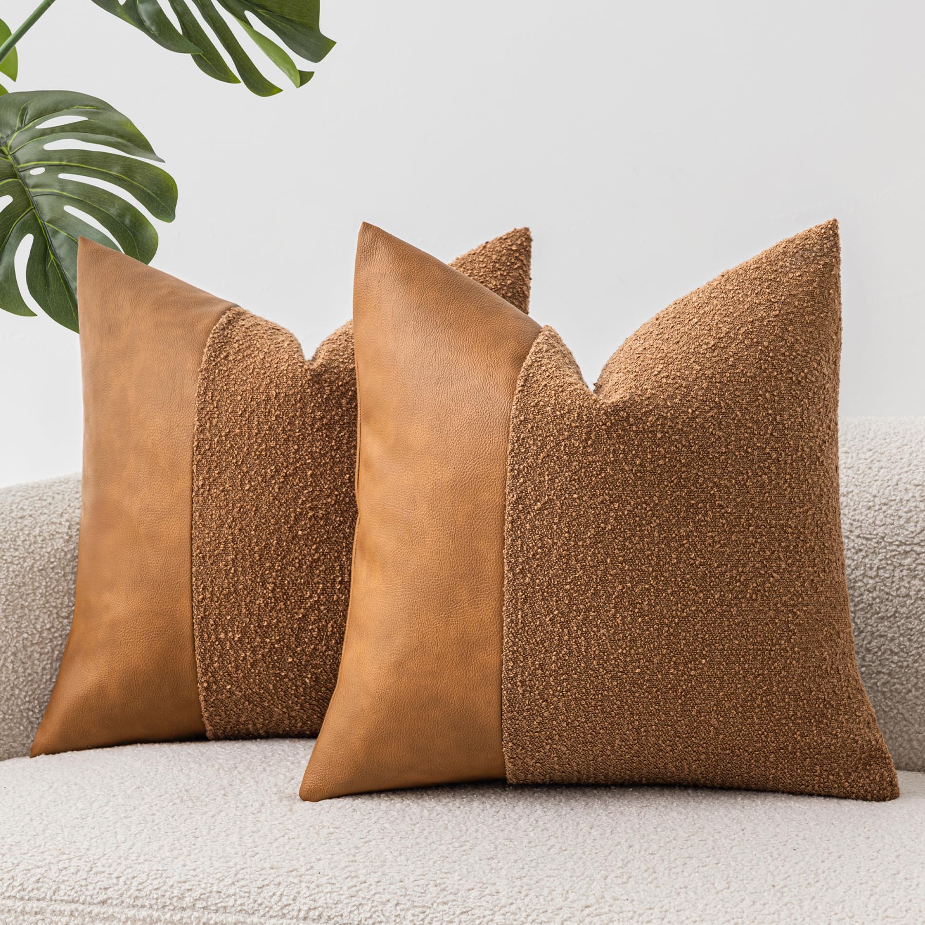 tobacco pillow Amazon.com: SINYASAN Set of 2 Fluffy Boucle Pillow Covers 20